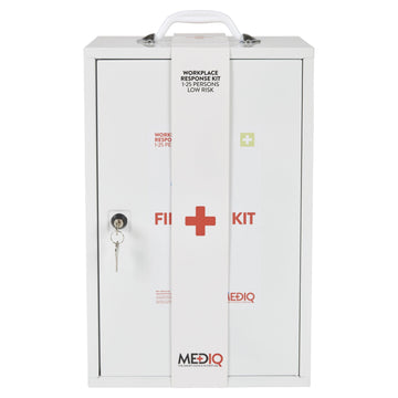 Mediq First Aid Kit – White Metal Wall Cabinet – Low Risk 3.5 kg