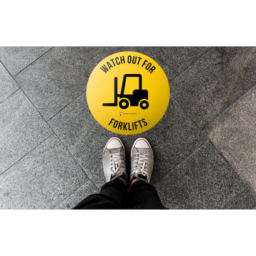 Watch Out of Forklifts Floor Sticker - 400mm