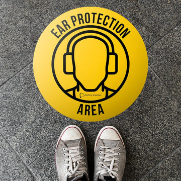Ear Protection Area Floor Sticker - 400mm