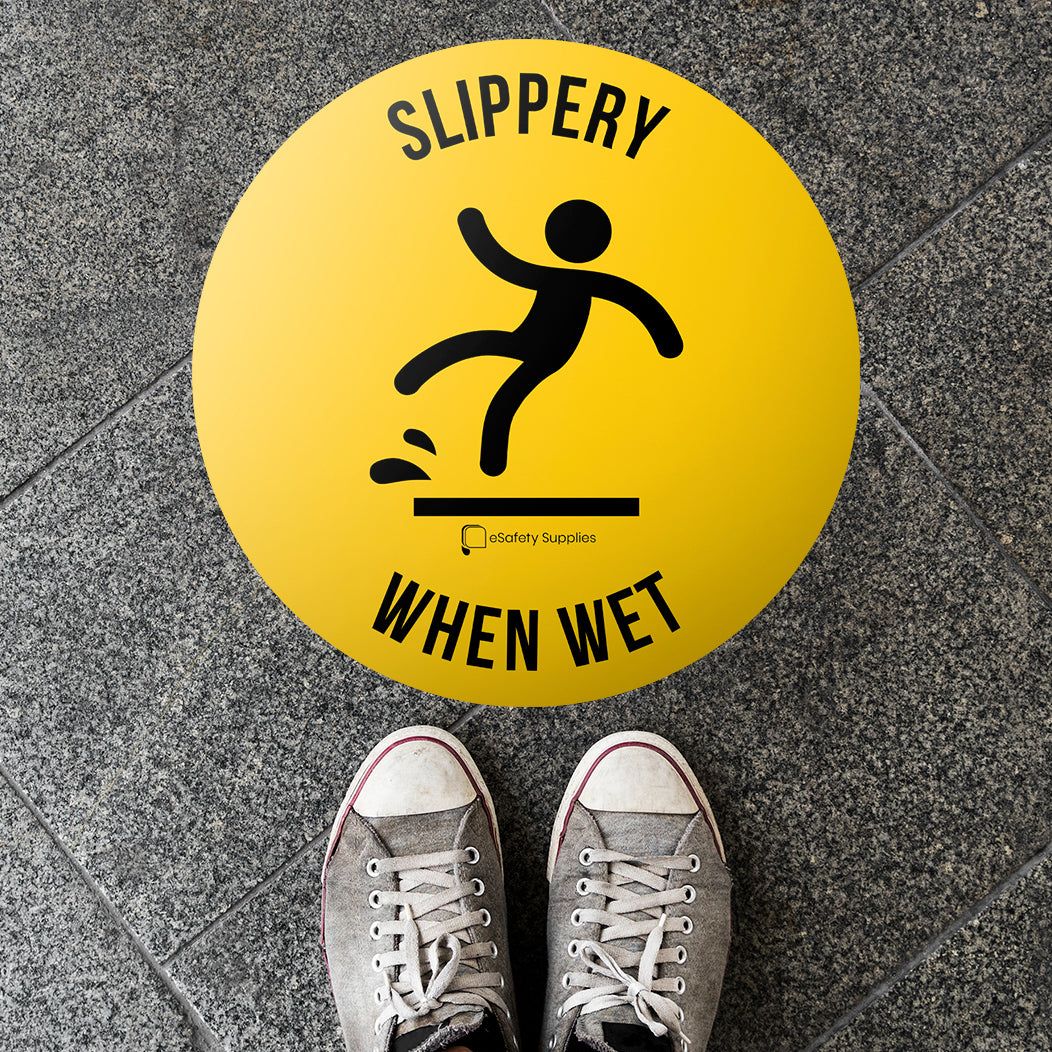 Slippery When Wet Floor Sticker - 400mm