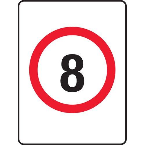 8km Speed Sign - 450x600mm 0.7 kg