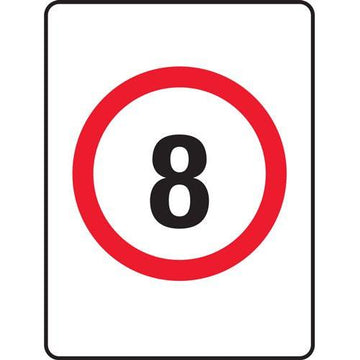 8km Speed Sign - 450x600mm 0.7 kg