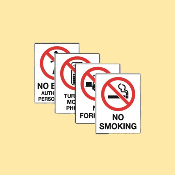 Warehouse Prohibition Signs