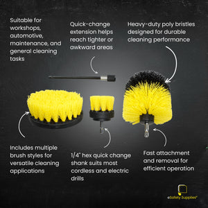 The heavy-duty bristles are designed to withstand high friction and chemical exposure, providing aggressive cleaning power without the fatigue of hand scrubbing.