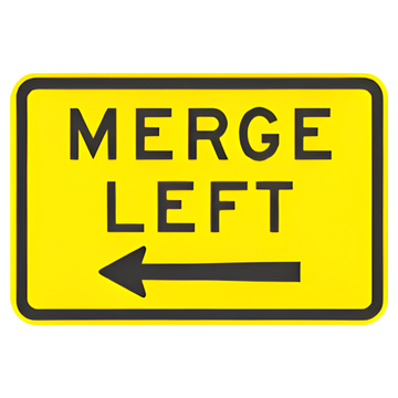 Merge Left Sign - Multiple Sizes