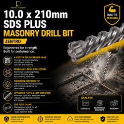 10.0 x 210mm SDS Plus 
Masonry Drill Bit - Zentro