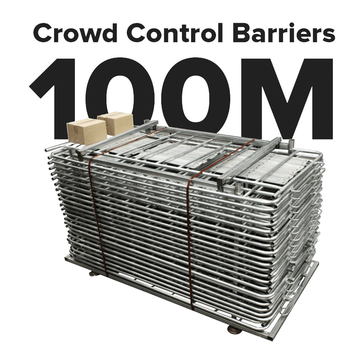 100m Pack of 2.2m Galvanised Crowd Control Barriers 999 kg