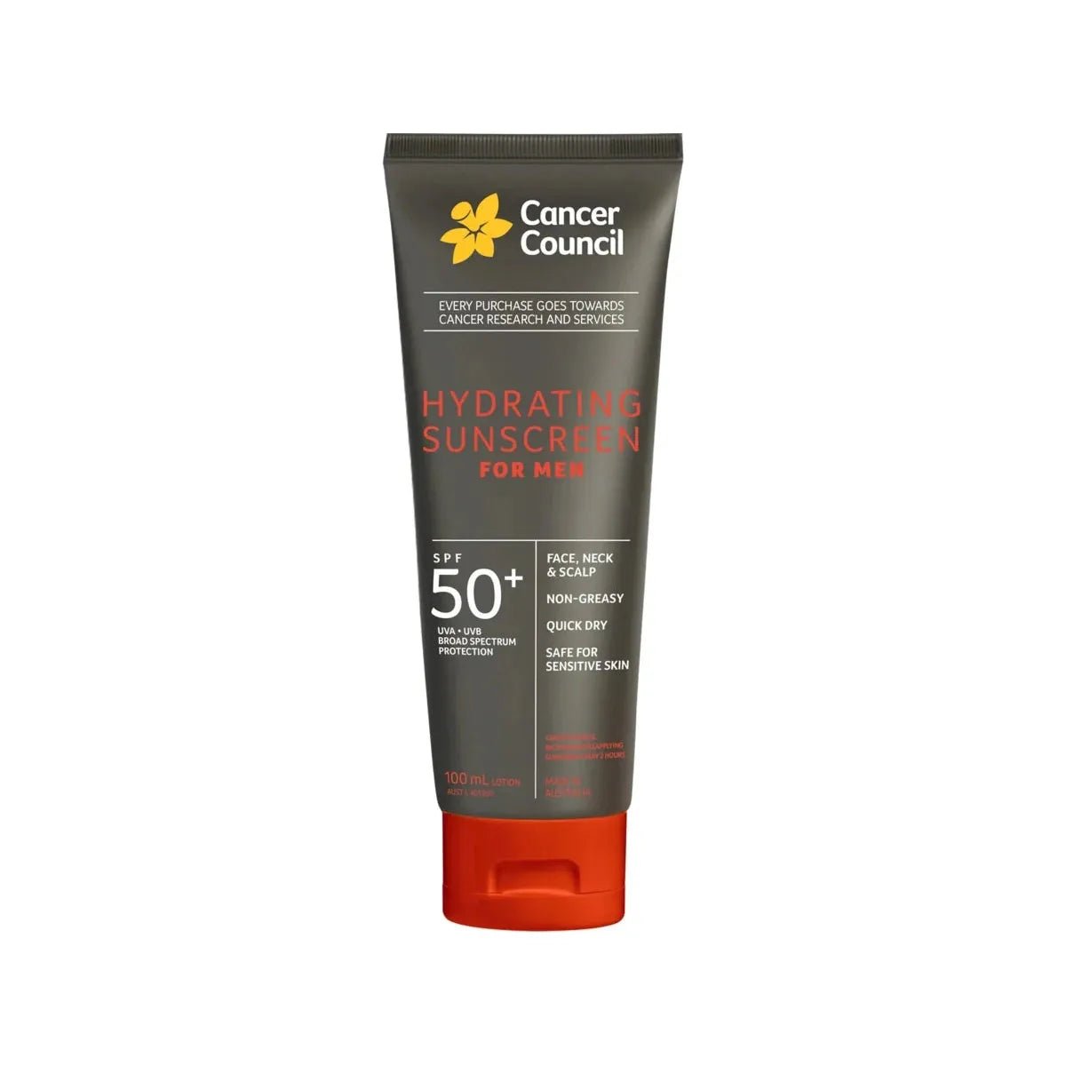 CCA Hydrating Sunscreen for Men SPF50+ 100mL