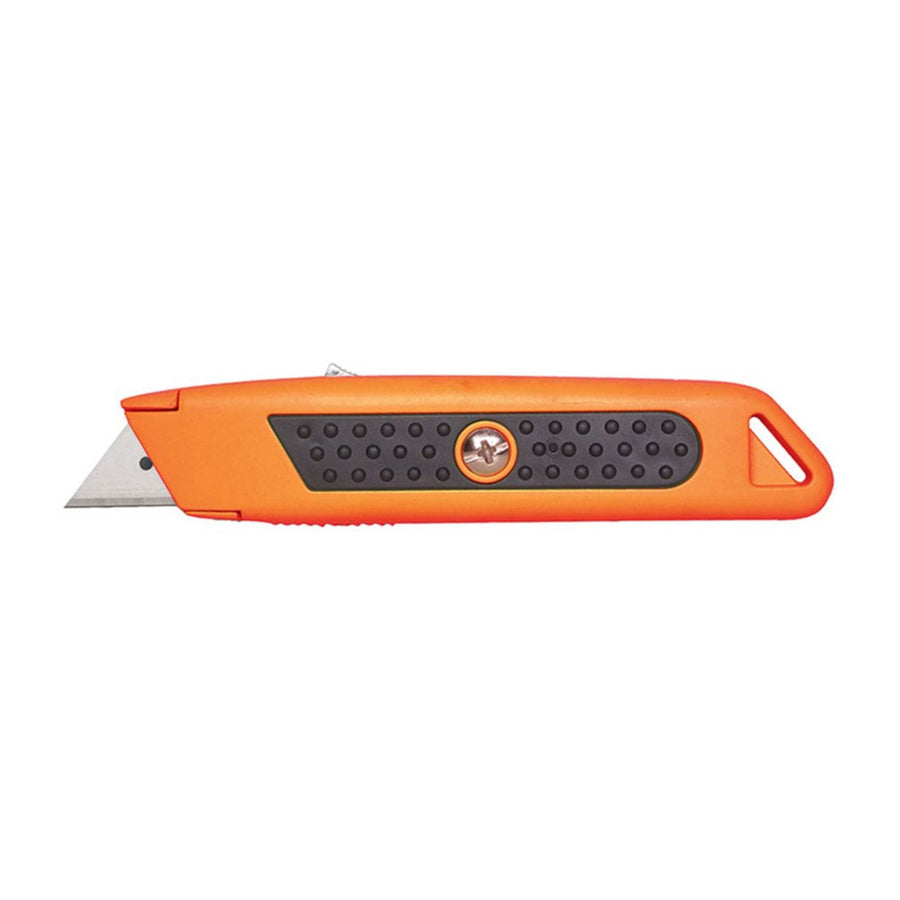Auto-Retracting Orange Safety Knife with Rubber Grip