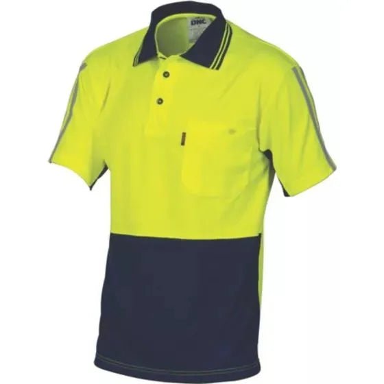 Cool-Breathe Stripe Polyester Polo Shirt Short Sleeve Different Colors 2.1 kg Yellow/Navy