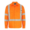 Norss Ventilate NSW Rail Style HiVis Cotton Drill Shirt Long Sleeve 2.1 kg Orange