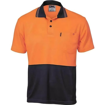 Polyester Polo Shirt Short Sleeve - Different Colors 2.1 kg Orange/Navy