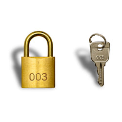 003 Padlock & Key - Shackle 25mm (32x29x13mm)