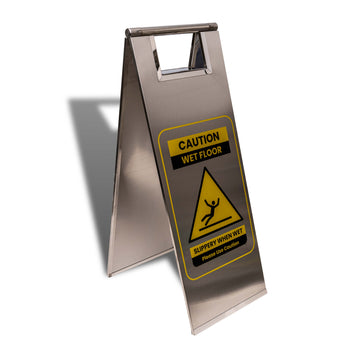 A-Frame Safety Sign – Wet Floor - Stainless Steel