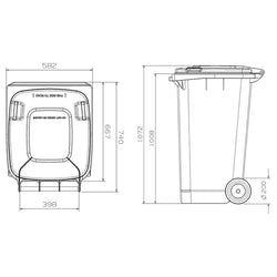 Wheelie Bin - 240L Capacity 210 kg Color Blue 351WB0240L-BLUE