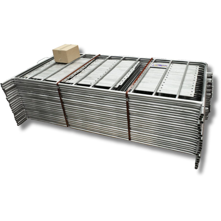 50m Pack of 2.2m Galvanised Crowd Control Barriers 999 kg