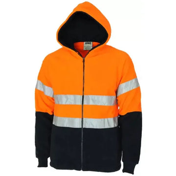 DNC 3926 Hoop Reflective Full Zip Polar Fleece Hoodie Orange Navy 2.1 kg Orange/Navy