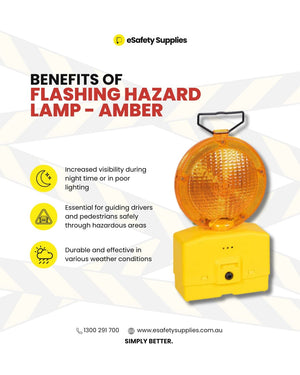 Flashing Hazard Lamp - Amber - Traffic Control Markers