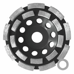Austsaw - 125mm (5in) Diamond Cup Wheel Double Row - M14 Thread -Double Row