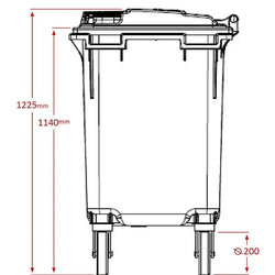 Green Wheelie Bin - 660L Capacity