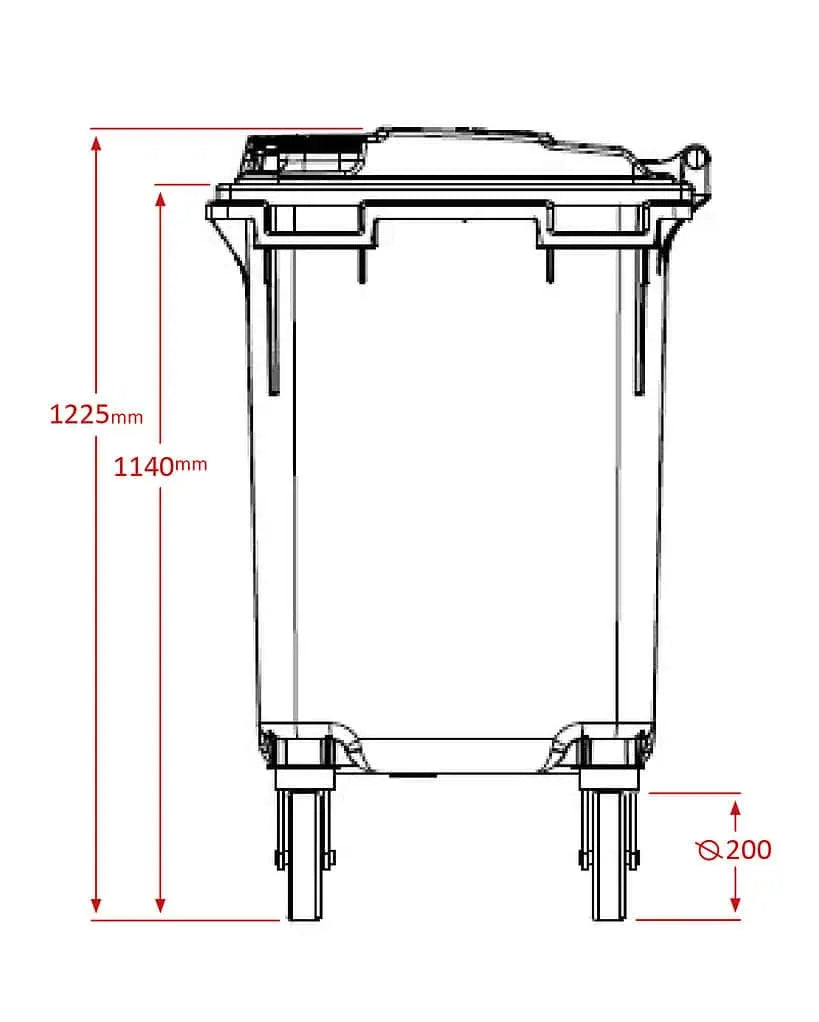 Green Wheelie Bin - 660L Capacity