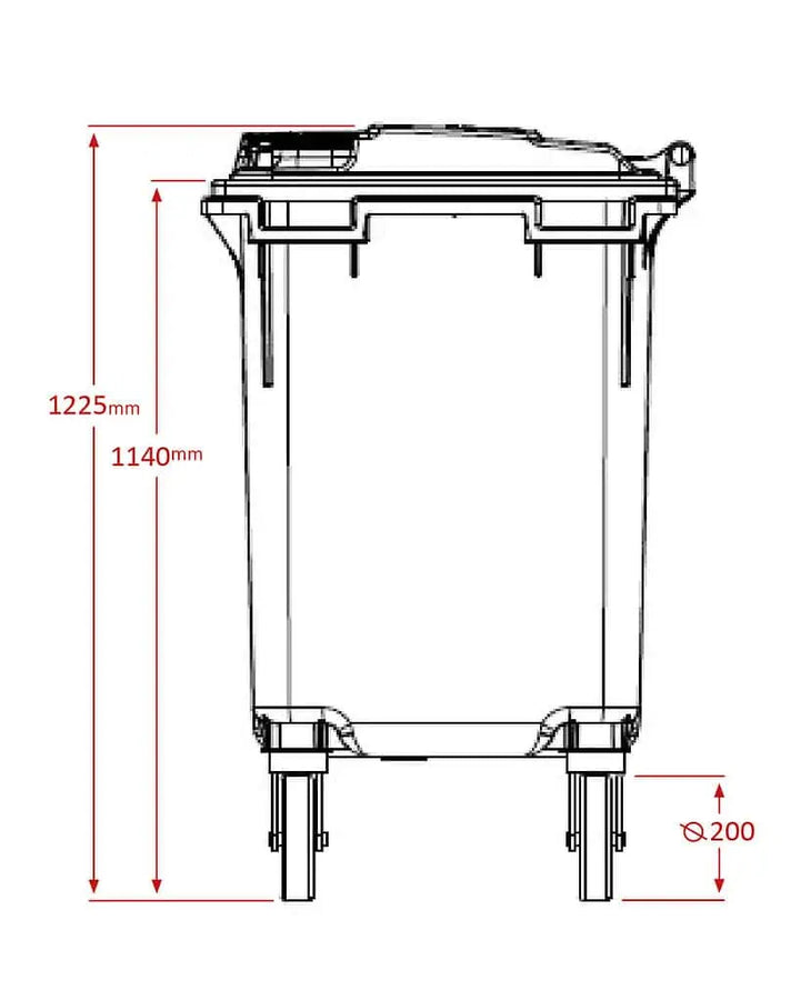 Green Wheelie Bin - 660L Capacity