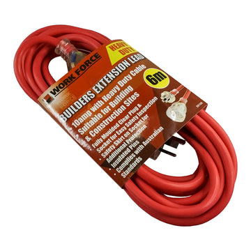 6m Builders Extension Lead – 10A Pin &amp; Plug (Heavy Duty)