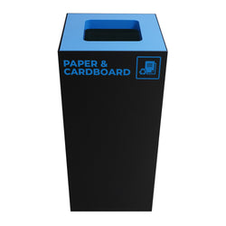 52 Litre Paper Recycling Bin featuring a removable galvanised steel internal liner and Australian standard blue colour-coded lid for cardboard waste.