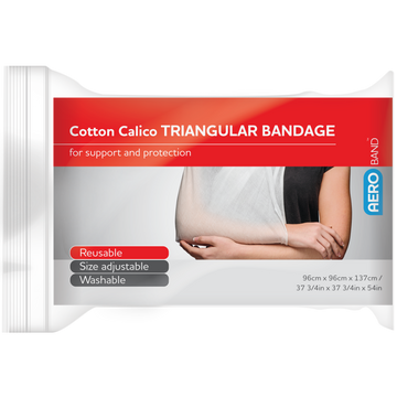 AEROBAND Cotton Calico Triangular Bandage 96 x 96 x 137cm Bag/10