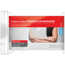 AEROBAND Cotton Calico Triangular Bandage 96 x 96 x 137cm Bag/10