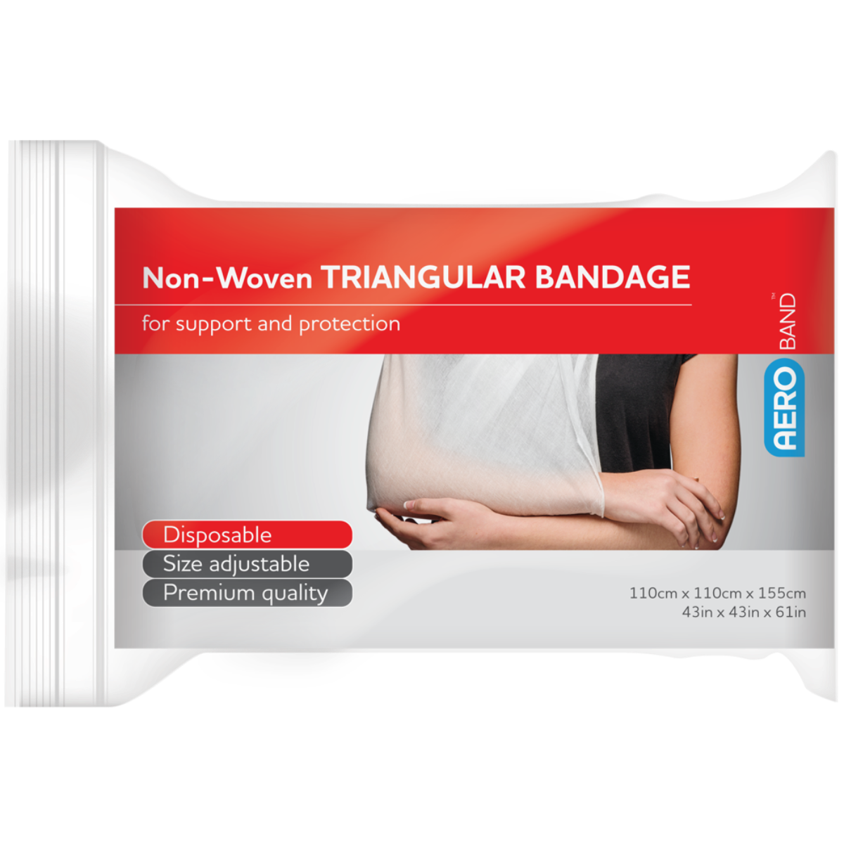 AEROBAND Non-Woven Triangular Bandage 110 x 110 x 155cm Bag/10