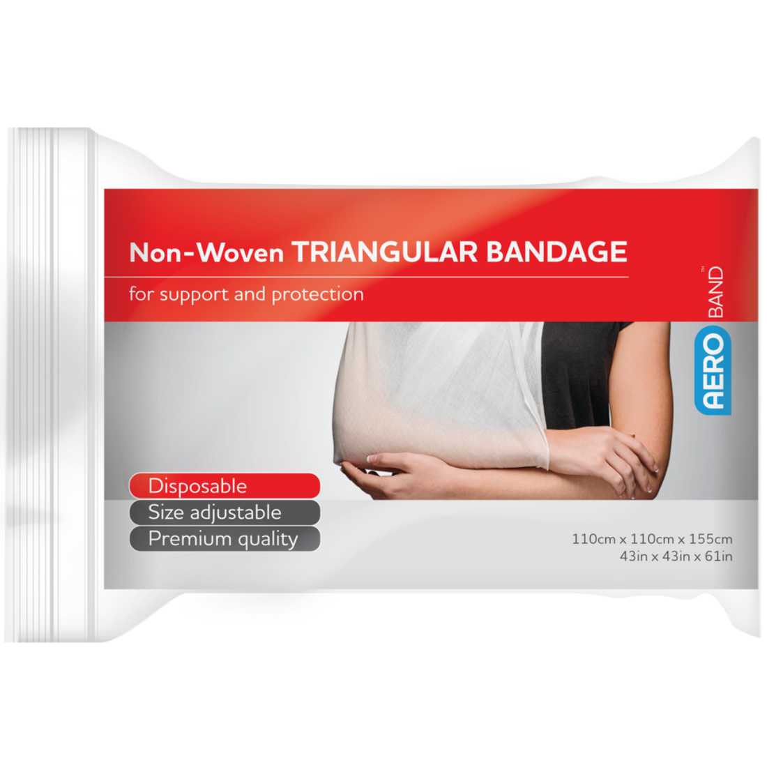 AEROBAND Non-Woven Triangular Bandage 110 x 110 x 155cm Bag/10