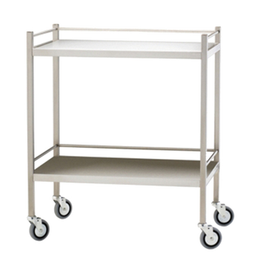 Medium Stainless Steel Trolley with Rails 80 x 50 x 97cm