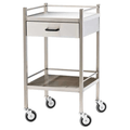 Medium Stainless Steel Trolley with Drawer 60 x 50 x 97cm