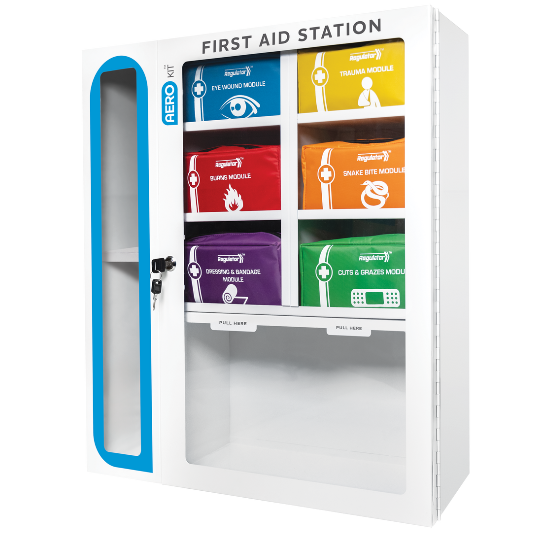 AEROKIT First Aid Station with 6 Modules 69cm x 62.5cm x 15.5cm