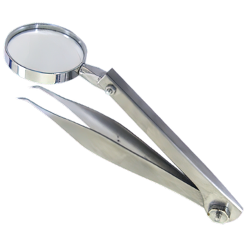 AEROINSTRUMENT Stainless Steel Magnifying Glass Forceps 11cm