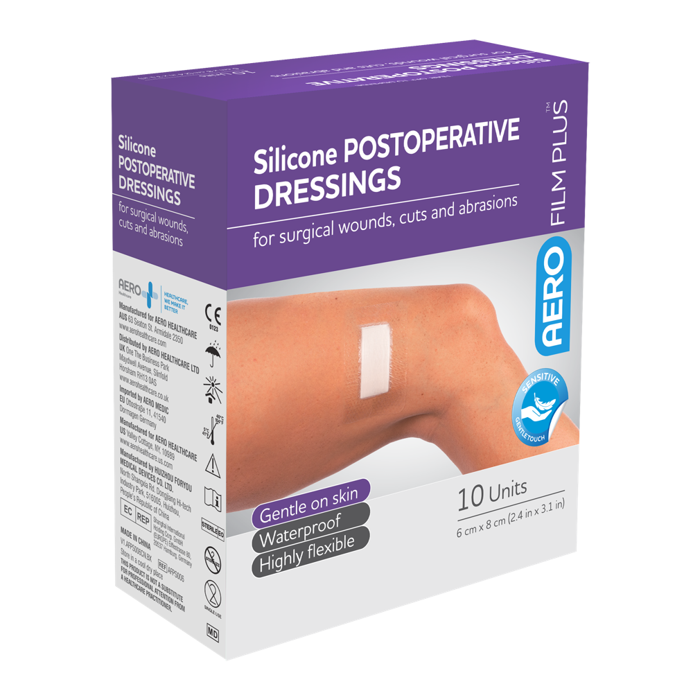 AEROFILM PLUS Sensitive Silicone Postoperative Dressing 6 x 8cm Box/10