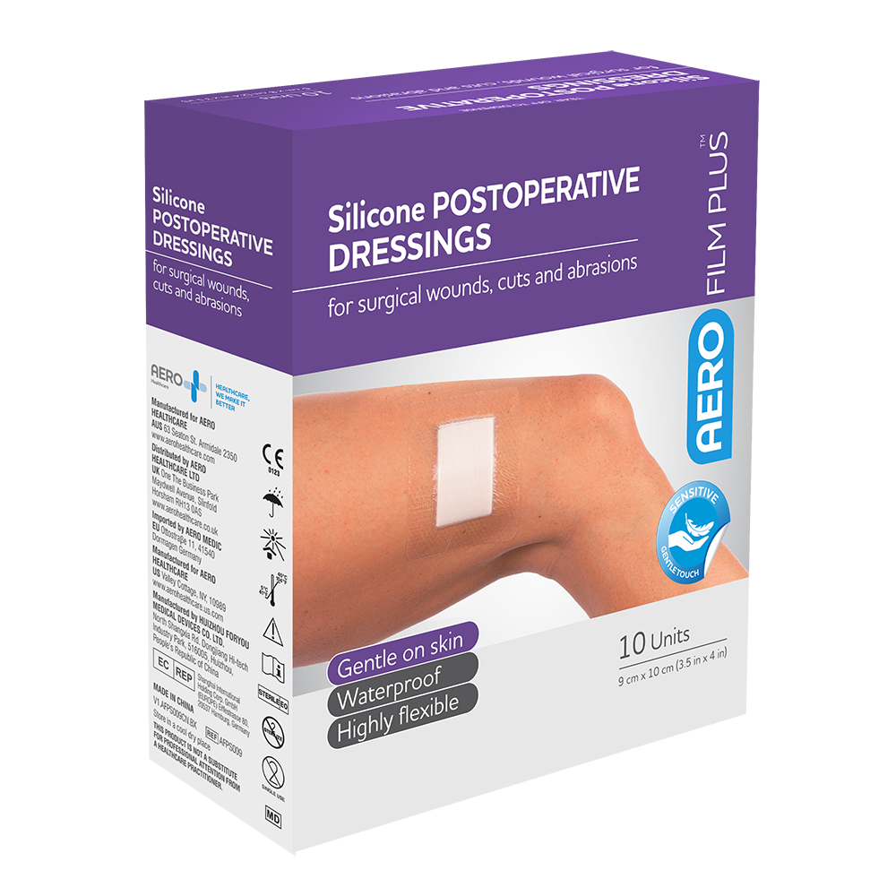 AEROFILM PLUS Sensitive Silicone Postoperative Dressing 9 x 10cm Box/10