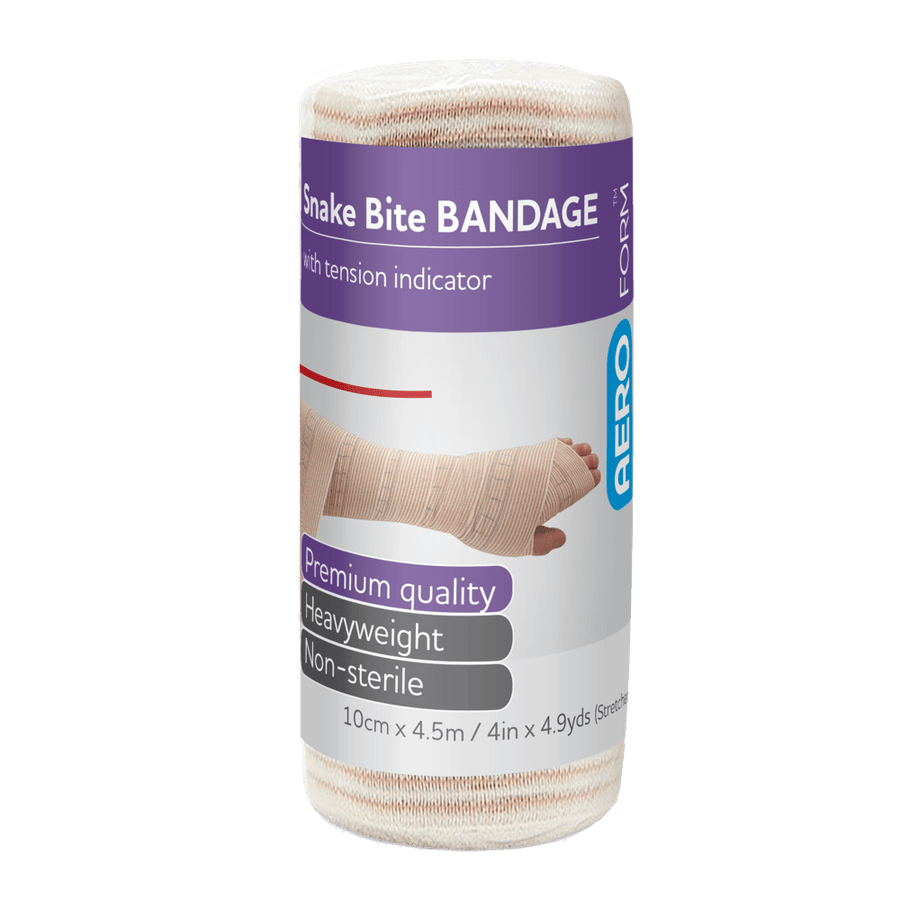 AEROFORM Short Snake Bite Bandage with Indicator 10cm x 4.5M Wrap/12