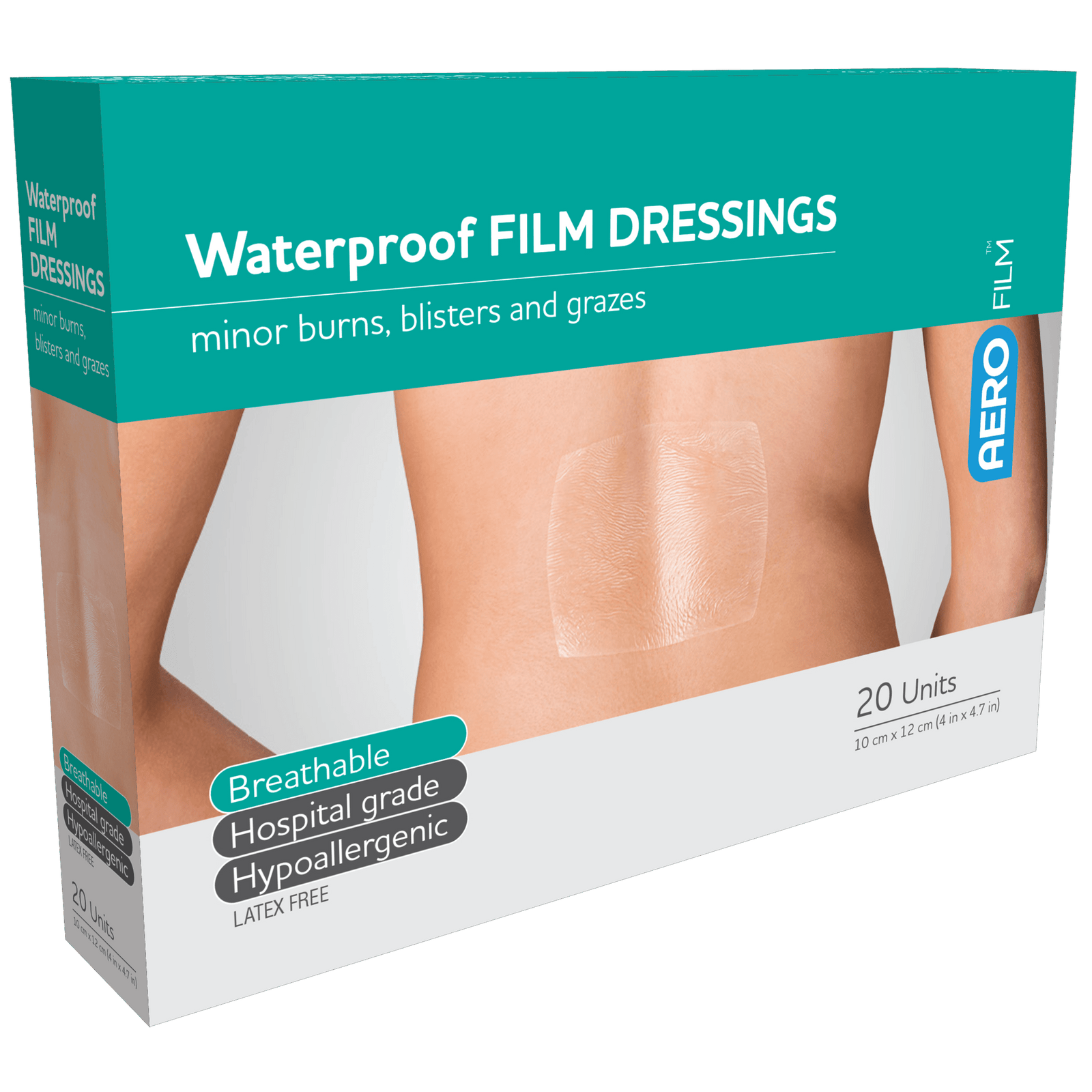 AEROFILM Waterproof Film Dressing 10 x 12cm Box/20