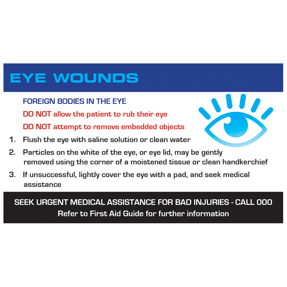 AEROGUIDE Eye Wound First Aid Card