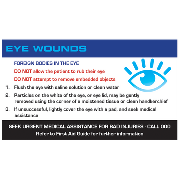 AEROGUIDE Eye Wound First Aid Card