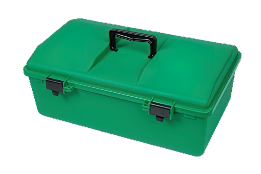 AEROCASE Green Plastic Tacklebox with 1 Liftout Tray 30 x 46.5 x 18cm