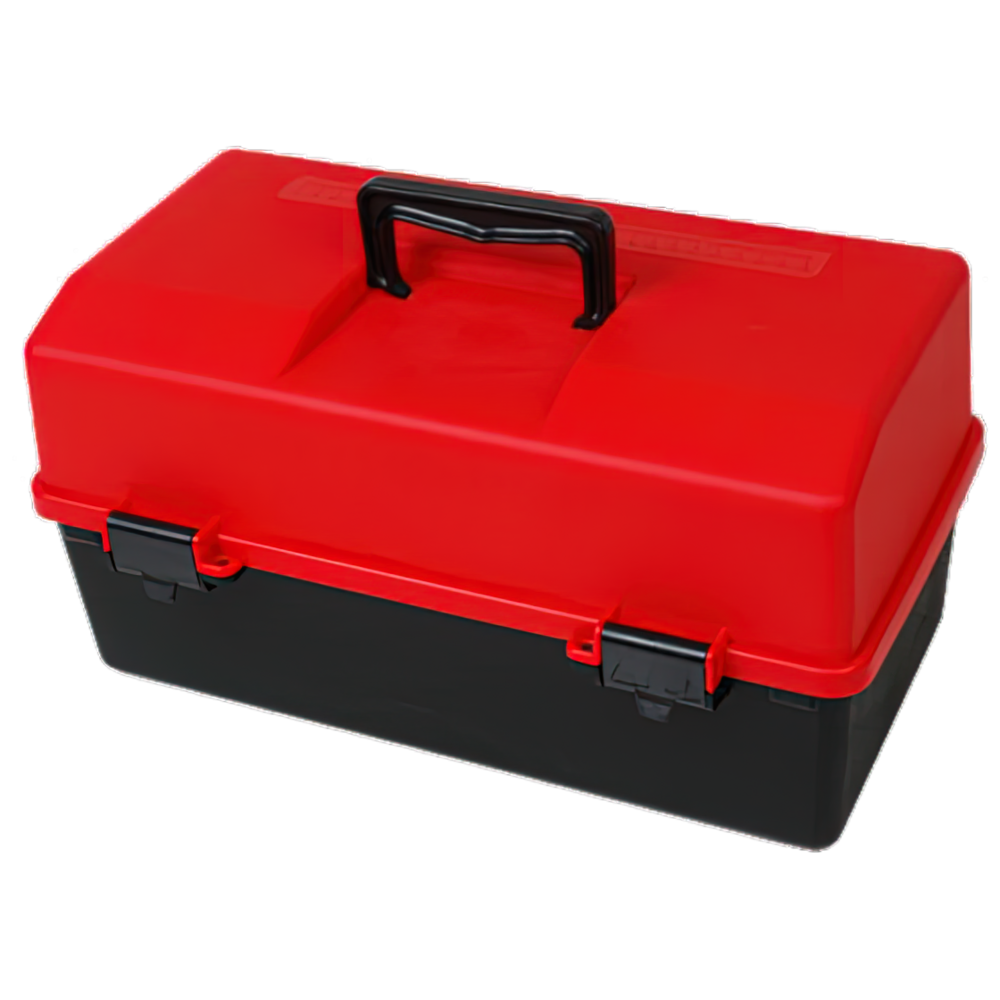 AEROCASE Red and Black Plastic Tacklebox 2 Tray Cantilever 16 x 33 x 19cm