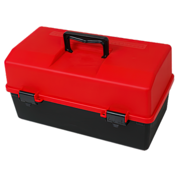 AEROCASE Red and Black Plastic Tacklebox 2 Tray Cantilever 16 x 33 x 19cm