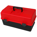 AEROCASE Red and Black Plastic Tacklebox with 2 Trays 20 x 40 x 23cm