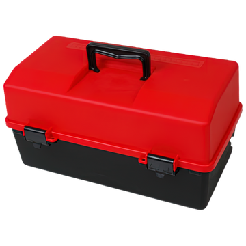 AEROCASE Red and Black Plastic Tacklebox with 2 Trays 20 x 40 x 23cm