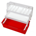 AEROCASE Red and White Plastic Tacklebox with 2 Trays 20 x 40 x 23cm