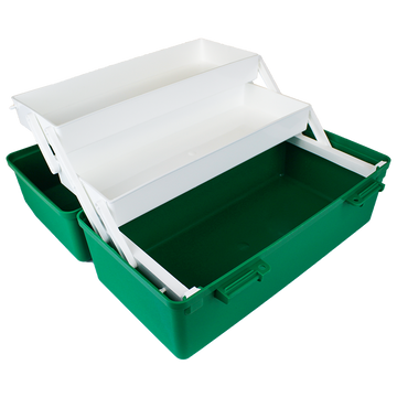 AEROCASE Green Plastic Tacklebox with 2 Trays 20 x 40 x 23cm