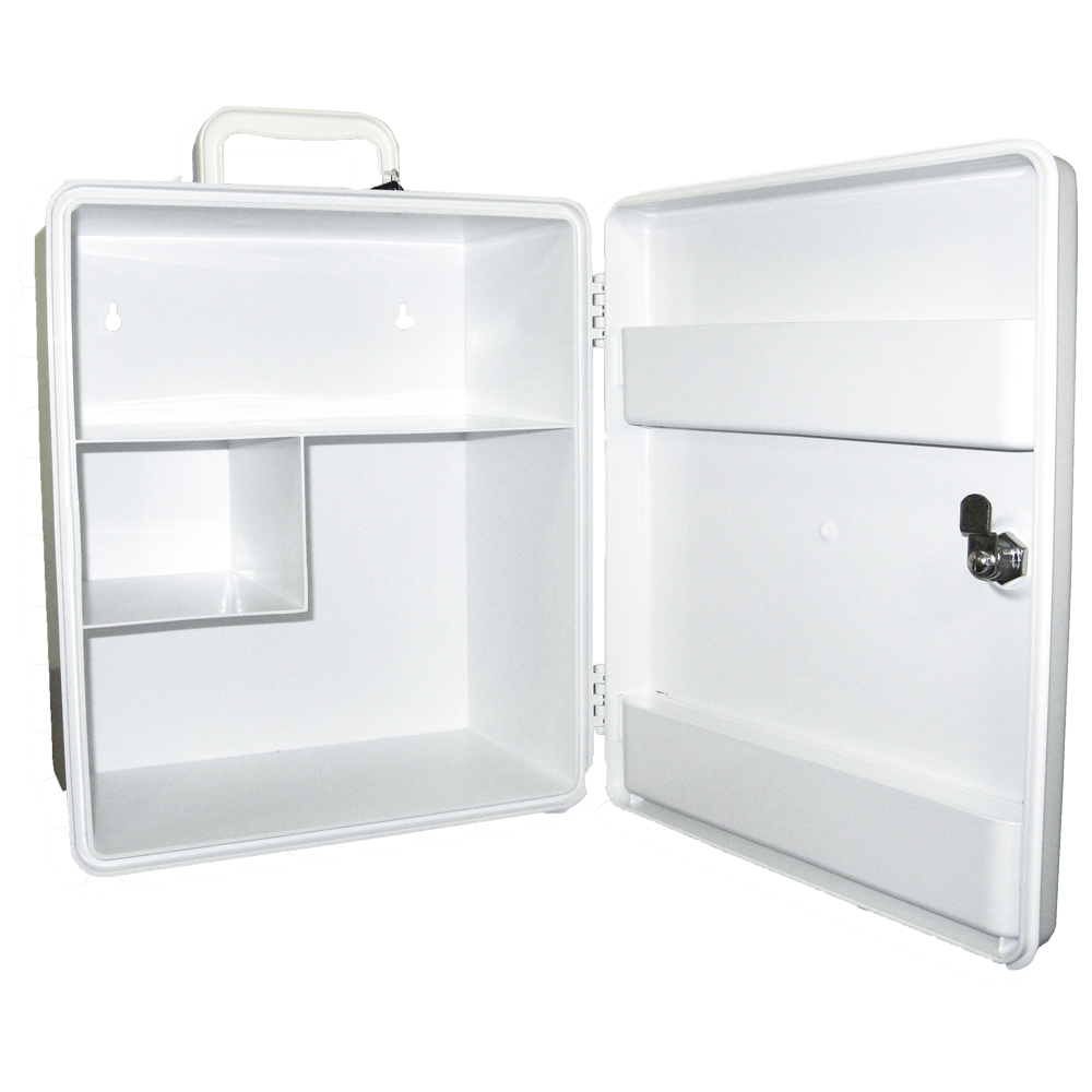 AEROCASE Large White Plastic Cabinet with Key Latch 32 x 37 x 18cm